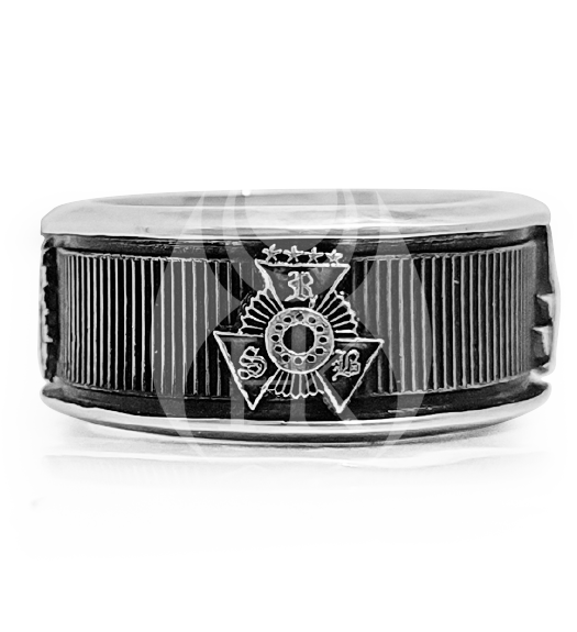 APO, SRB, Masonic Past Grandmaster, DeMolay Logo Band Ring